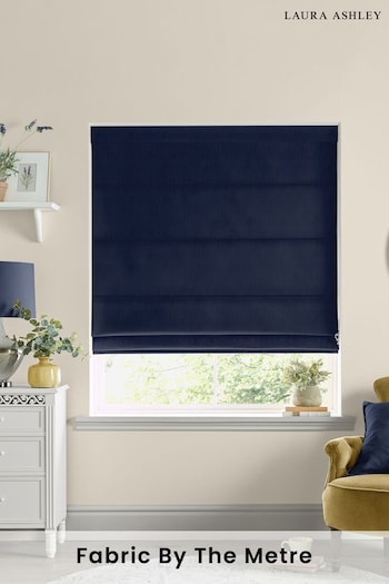 Laura Ashley Midnight Blue Swanson Fabric By The Metre (T96128) | £43