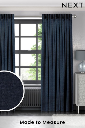 Danube Blue Harvi Made To Measure Curtains (T96138) | £61