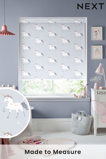 Blue Grey Magical Unicorn Made To Measure Roller Blind (T96293) | £57