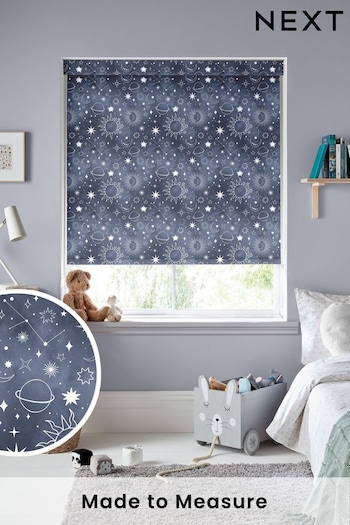 Ink Blue Moon Made To Measure Roller Blind (T96299) | £57