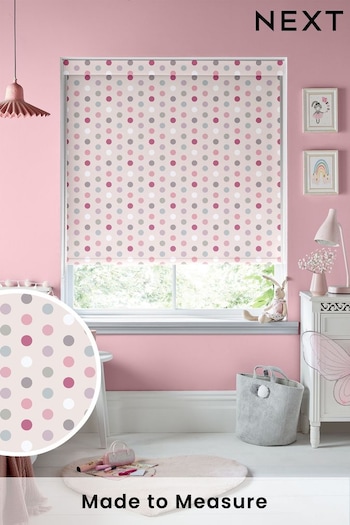 Blush Pink Polka Dots Made To Measure Roller Blind (T96302) | £57