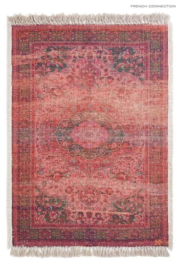 French Connection Red Large Recycled Cassis Rug (T96359) | £220