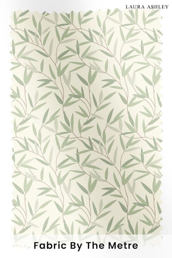 Laura Ashley Green Willow Leaf Fabric By The Metre (T97169) | £32