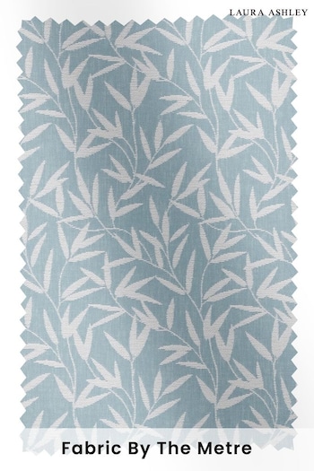 Laura Ashley Blue Willow Leaf Fabric By The Metre (T97172) | £47