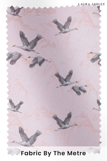 Laura Ashley Blush Pink Animalia Embroidered Fabric By The Metre (T97176) | £74