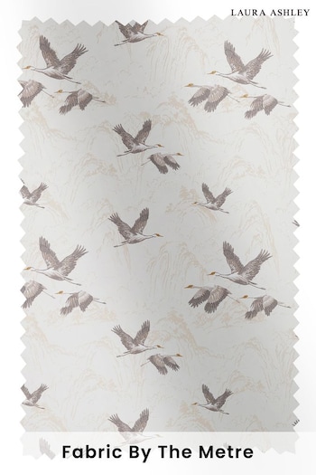 Laura Ashley Dark Grey Animalia Embroidered Fabric By The Metre (T97177) | £74
