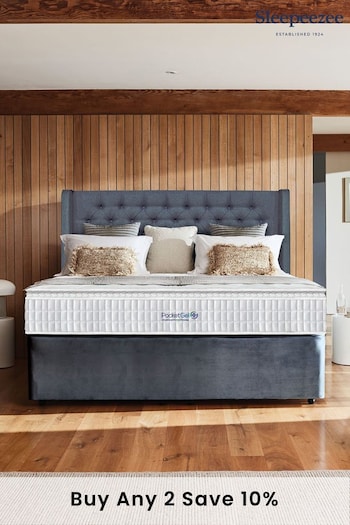Sleepeezee Charcoal Grey Gel 3200 Advanced Deep Mattress and Divan Base Bed Set (T97320) | £945 - £1,760