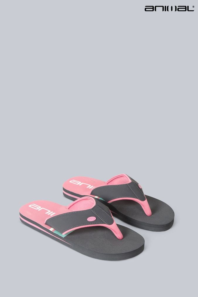 Animal swish flip flops black store