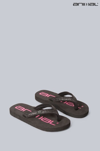 Animal Kids Swish Recycled Black Flip Flops (T97486) | £16