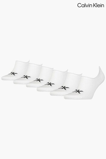 Calvin Klein White Invisible Socks 6 Pack (T98004) | £34