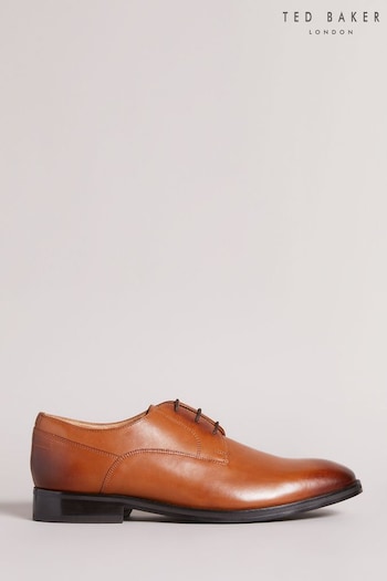 Ted Baker Kampten Tan Brown Formal Leather Derby Waffle Shoes (T98047) | £110