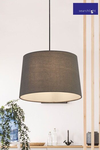 Searchlight Grey Dawn Tapered Linen Shade (T98325) | £18