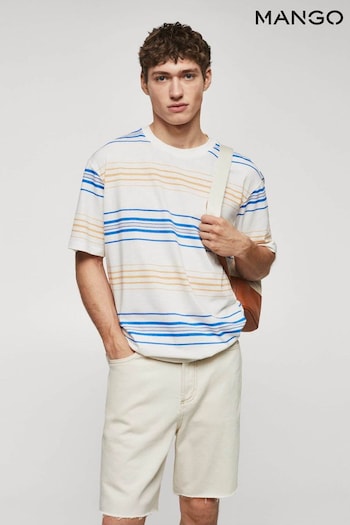 Mango Textured Striped T-Shirt (T98544) | £30