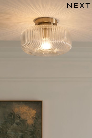 Brass Lexington Flush Fitting Ceiling Light (T98618) | £55