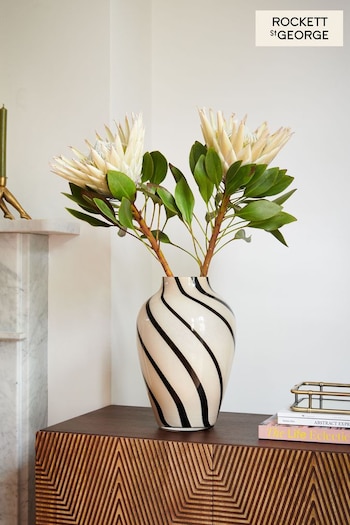 Rockett St George White/Black Swirl Vase (T99282) | £70