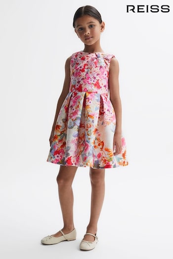Reiss Orange Emily Junior Scuba Floral Printed Dress (T99372) | £50