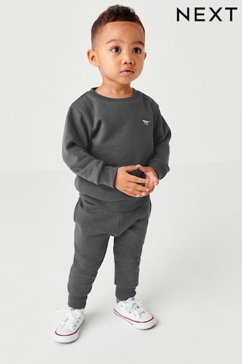 Charcoal Grey Jersey Sweatshirt And Joggers Set (3mths-7yrs) (T99473) | £12 - £16