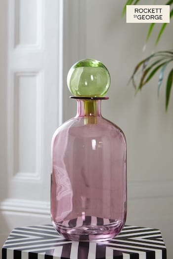 Rockett St George retro Pink/Green Apothecary Bottle (T99584) | £38