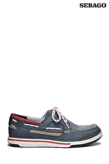 Sebago Blue Triton Leather Boat Shoes (T99895) | £130