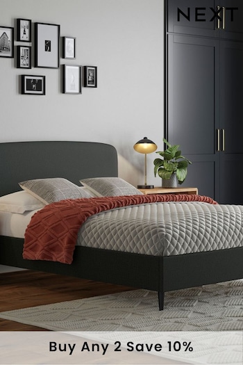 Simple Contemporary Charcoal Grey Matson Upholstered Bed Bed Frame (T99899) | £325 - £425