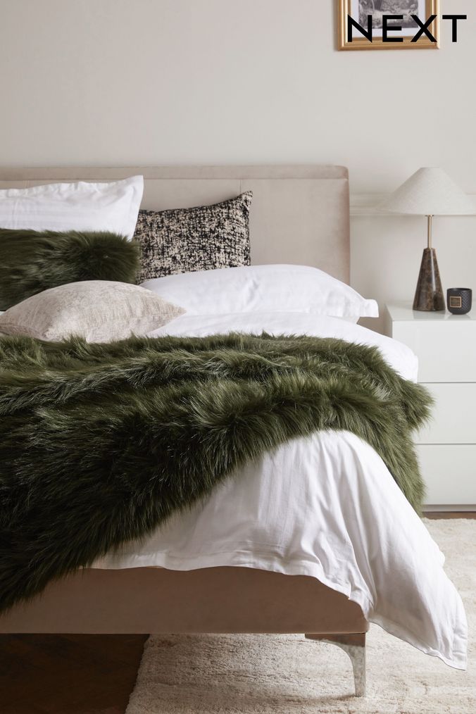 Buy Cream Faux Fur Homeware Bedding Online Next UK