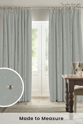 Sophie Allport Grey Bee Made To Measure Curtains (U00115) | £91