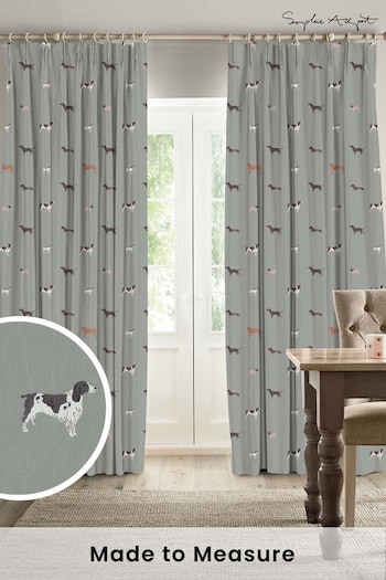 Sophie Allport Sage Green Woof Made To Measure Curtains (U00119) | £91