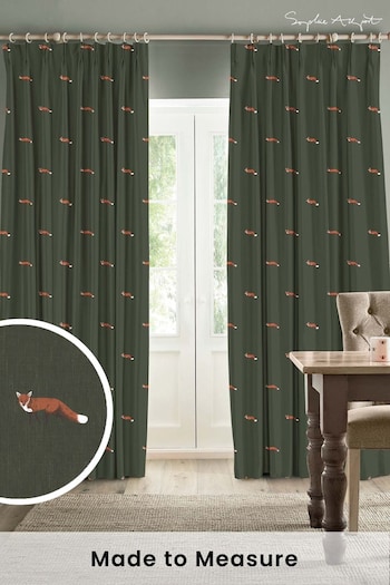 Sophie Allport Forest Green Foxes Made To Measure Curtains (U00124) | £91