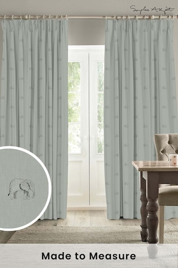 Sophie Allport Green Elephant Made To Measure Curtains (U00133) | £91