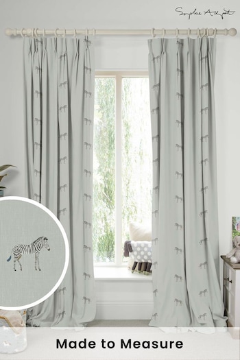 Sophie Allport Grey Zebra Made To Measure Curtains (U00141) | £91