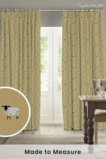 Sophie Allport Ochre Yellow Sheep Made To Measure Curtains (U00143) | £91