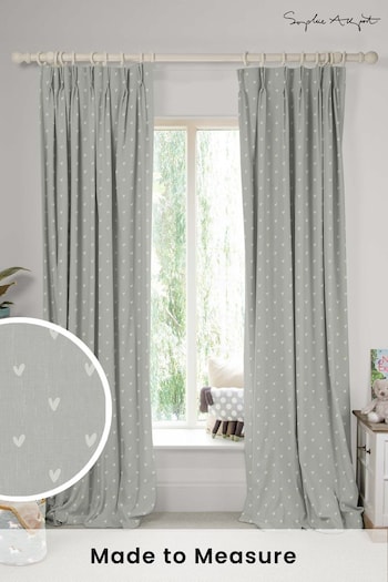 Sophie Allport Grey Hearts Made To Measure Curtains (U00150) | £91
