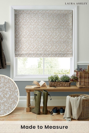 Laura Ashley Natural Willow Leaf Chenille Made To Measure Roman Blind (U00160) | £79