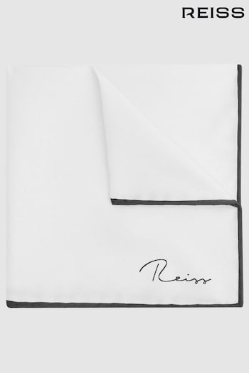 Reiss White Ceremony Plain Silk Pocket Square (U00828) | £38
