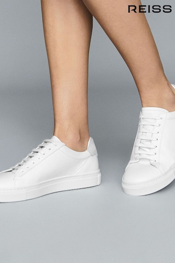 Reiss White Finley Leather Trainers (U01451) | £128