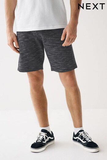 Black Marl Jersey cardigan Shorts With Zip Pockets (U01904) | £24