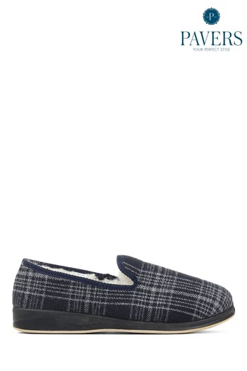 Pavers Navy Blue Extra Wide Fit Slippers (U02038) | £30