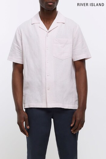 River Island Pink Linen Crepe Pocket Shirt (U02300) | £30