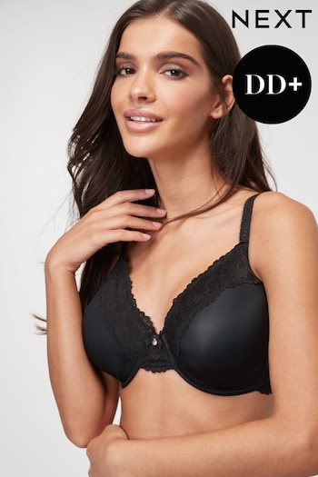 Black DD+ Minimiser Full Cup Bra (U02358) | £26