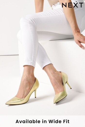 Gold Regular/Wide Fit Forever Comfort® Leather Court Shoes (U03080) | £45