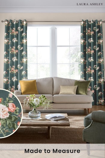 Laura Ashley Green Rosemore Fern Made To Measure Curtains (U03575) | £91
