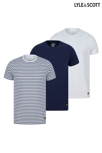 Lyle & Scott Blue Chase Loungewear T-Shirts 3 Pack (U03829) | £35