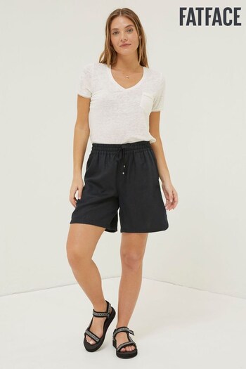 FatFace Black Tenby Linen Shorts (U04537) | £46