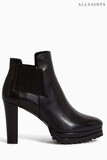 AllSaints Sarris Black Leather Opyum Boots (U04748) | £229