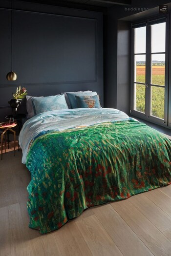 Van Gogh Green Field with Poppies Duvet Cover and Pillowcase Set (U04821) | £90 - £145