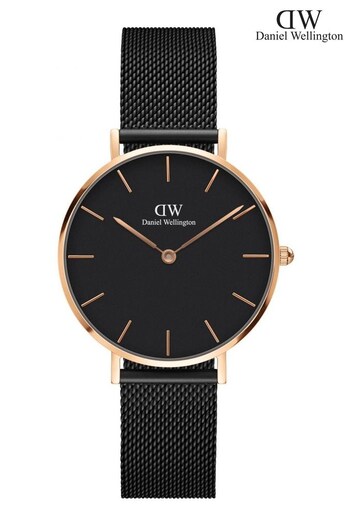 Daniel Wellington Ladies Rose And Black Petite 32 Ashfield Petite Watch (U06491) | £139