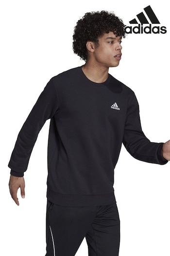 adidas Black Sportswear Feelcozy Essentials Fleece Sweatshirt (U06957) | £35