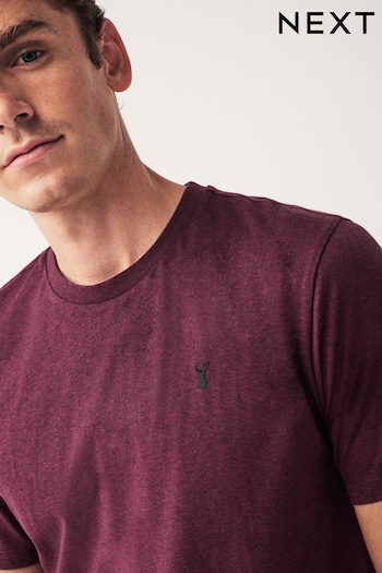 Burgundy Red Single Stag Marl T-Shirt (U08000) | £12