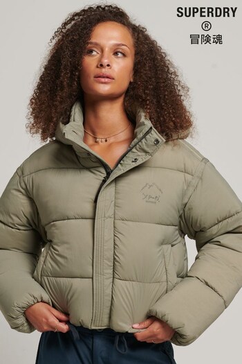 Superdry Green Cropped Cocoon Puffer Jacket (U08276) | £110