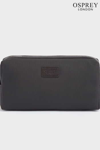OSPREY LONDON Black The Small Grantham Waxed Canvas And Leather Washbag (U08687) | £35